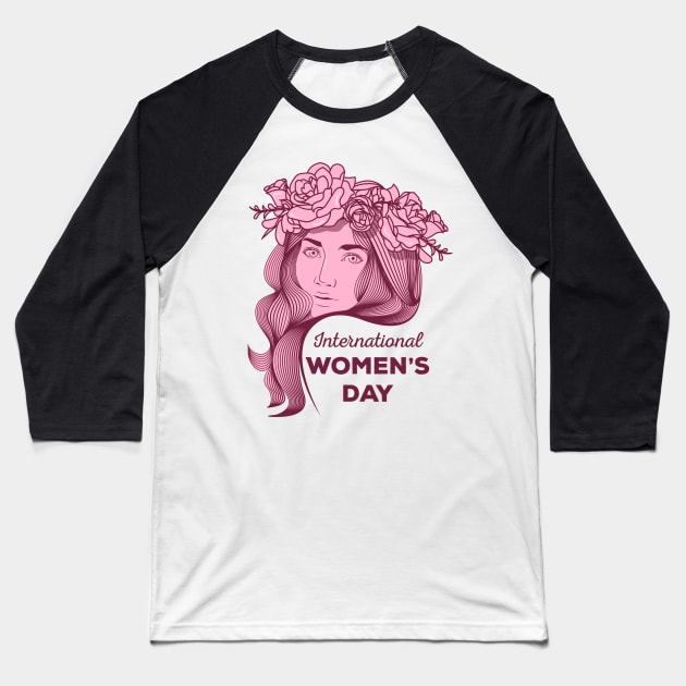 Women's Day Cute 8TH March Baseball T-Shirt by FabulousDesigns